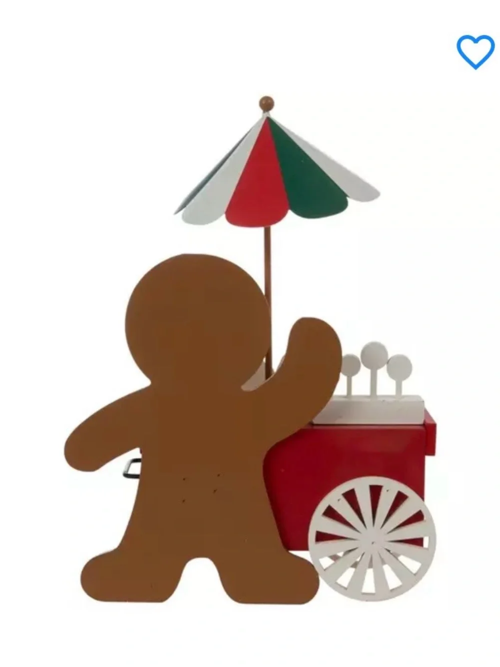 🆕-Festive Gingerbread Man Candy Cart Wooden Christmas Decor.